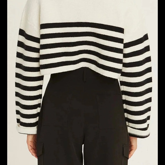 Crescent Striped Crop Sweater - Picture 2 of 6